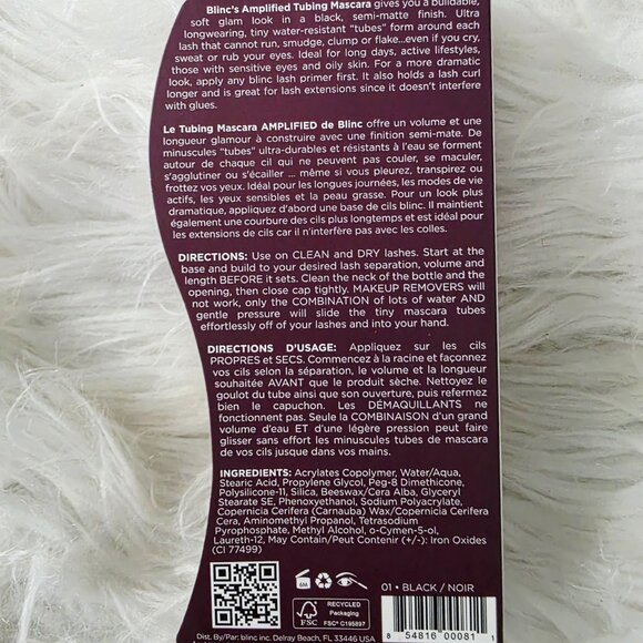 NIB Blinc Amplified Tubing Mascara, Black, Ultra Longwearing - Picture 4 of 7